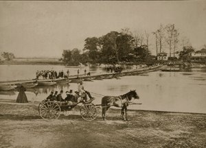 Pontoon Bridge between Georgetown and Anaconda Island, 1861-65 by Mathew B. Brady